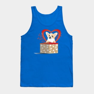 Puppy Corgi Valentine Tank Top